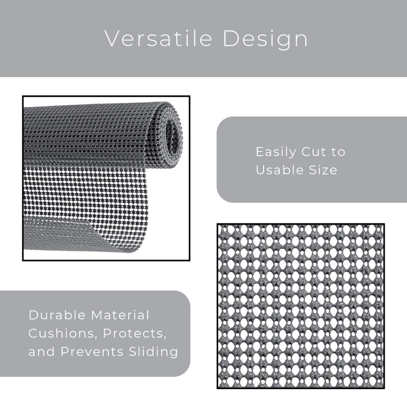 Smart Design Classic Grip Shelf Liner Bundle â€“ 12in x 10ft (6 Rolls) â€“ Non- Adhesive Drawer Liner with Strong Grip Helps Protect and Personalize Your Home Organization and Storage â€“ Graphite Gray - Image 5
